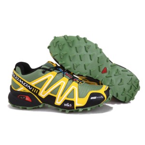 Salomon Speedcross 3 CS Trail Running Shoes In Army Green Yellow