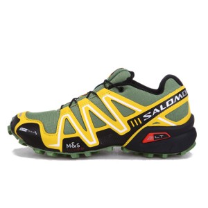 Salomon Speedcross 3 CS Trail Running Shoes In Army Green Yellow