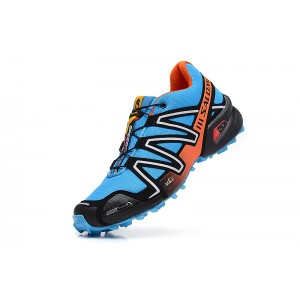 Salomon Speedcross 3 CS Trail Running Shoes In Blue Orange Silver