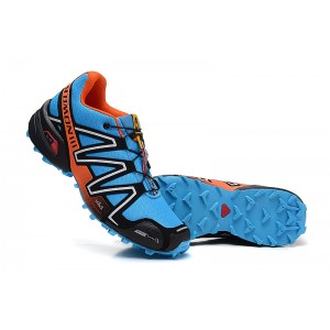 Salomon Speedcross 3 CS Trail Running Shoes In Blue Orange Silver