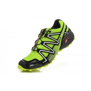 Salomon Speedcross 3 CS Trail Running Shoes In Fluorescent Green Silver