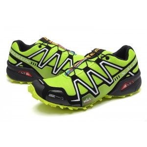 Salomon Speedcross 3 CS Trail Running Shoes In Fluorescent Green Silver