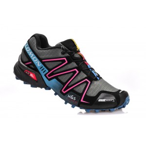 Salomon Speedcross 3 CS Trail Running Shoes In Gray Rose Red