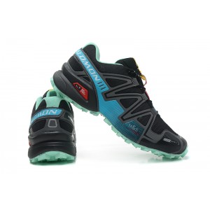 Women Salomon Speedcross 3 CS Trail Running Shoes In Black Lake Blue