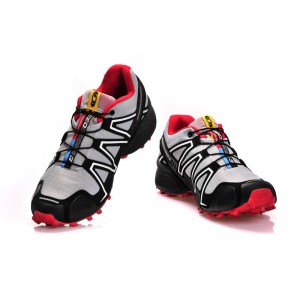 Women Salomon Speedcross 3 CS Trail Running Shoes In Grey Black Red