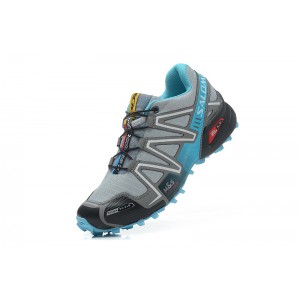 Women Salomon Speedcross 3 CS Trail Running Shoes In Grey Lack Blue