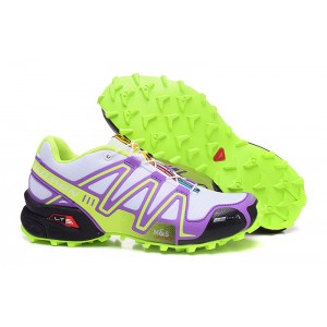 Women Salomon Speedcross 3 CS Trail Running Shoes In Grey Purple