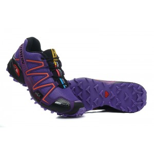 Women Salomon Speedcross 3 CS Trail Running Shoes In Purple Black