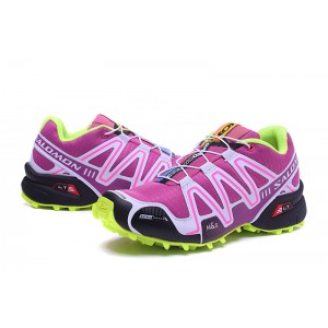 Women Salomon Speedcross 3 CS Trail Running Shoes In Purple Fluorescent Green