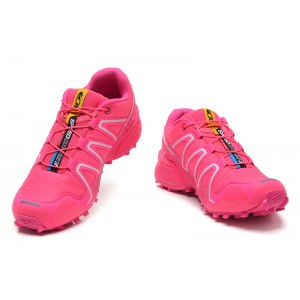 Women Salomon Speedcross 3 CS Trail Running Shoes In Rose Red Silver