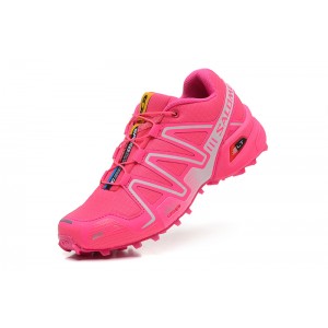 Women Salomon Speedcross 3 CS Trail Running Shoes In Rose Red Silver
