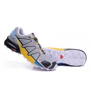 Salomon Speedcross 4 Trail Running Shoes In Gray Yellow