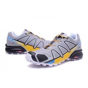Salomon Speedcross 4 Trail Running Shoes In Gray Yellow