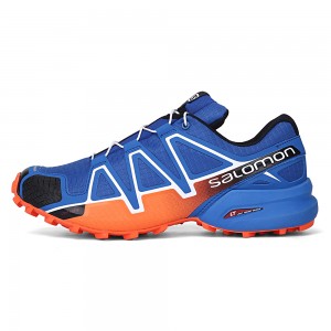Salomon Speedcross 4 Trail Running Shoes In Orange Blue