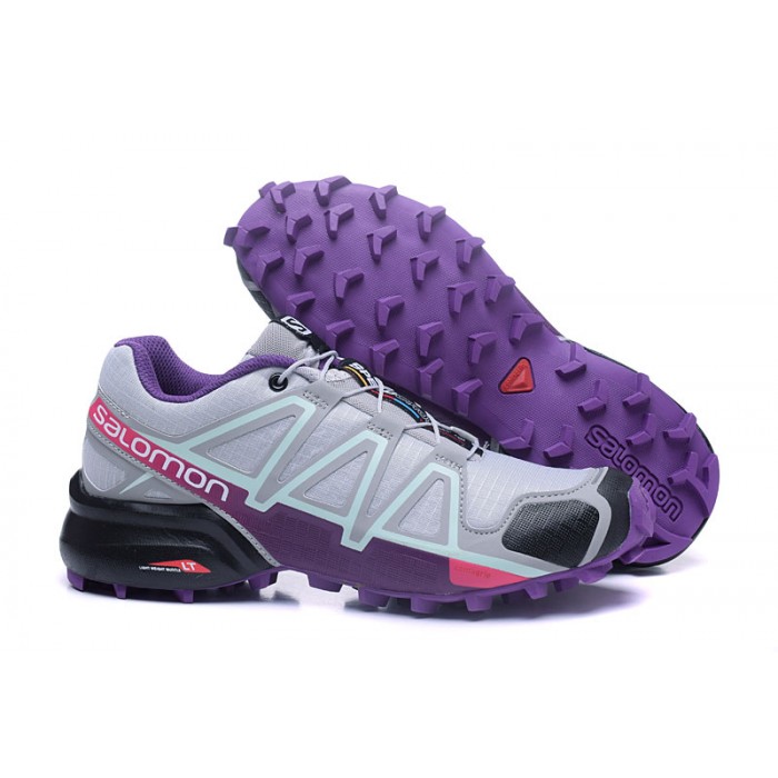 Women Salomon Speedcross 4 Trail Running Shoes In Grey Purple