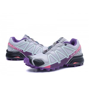 Women Salomon Speedcross 4 Trail Running Shoes In Grey Purple