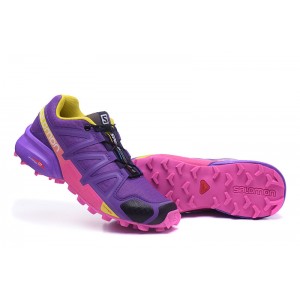 Women Salomon Speedcross 4 Trail Running Shoes In Purple Rose Red
