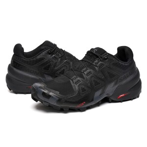 Men's Salomon Shoes Speedcross 6 Trail Running In Black Gray