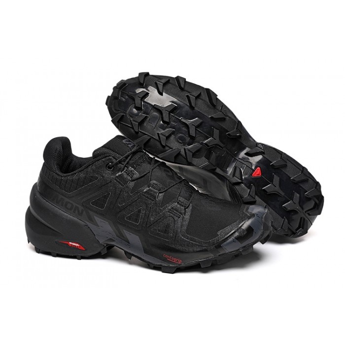 Men's Salomon Shoes Speedcross 6 Trail Running In Black Gray