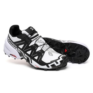 Men's Salomon Shoes Speedcross 6 Trail Running In White Black