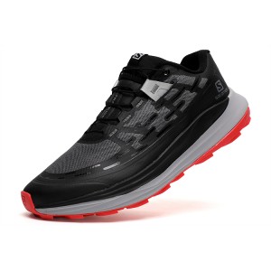 Salomon Ultra Glide Trail Running Shoes In Black Gray Red