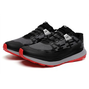 Salomon Ultra Glide Trail Running Shoes In Black Gray Red