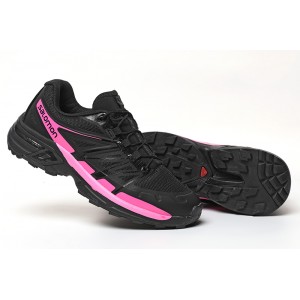 Women Salomon XT-Wings 2 Unisex Sportstyle Shoes In Black Rose Red
