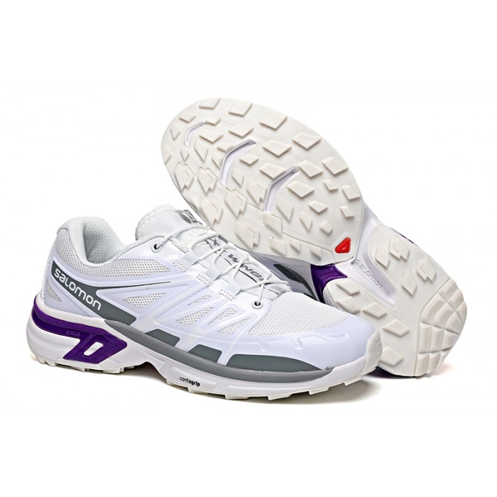 Women Salomon XT-Wings 2 Unisex Sportstyle Shoes In White Gray