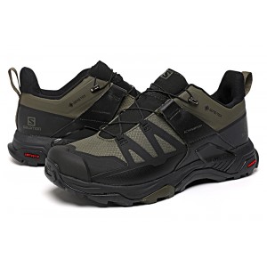 Salomon X Ultra 4 Gore-Tex Hiking Shoes In Black Army Green